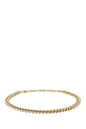 Sculpted Cable Necklace, 18k Yellow Gold